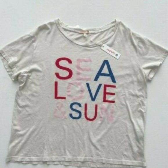 Sundry Scoop Neck sea Love & Sun Print Tee - Picture 3 of 3